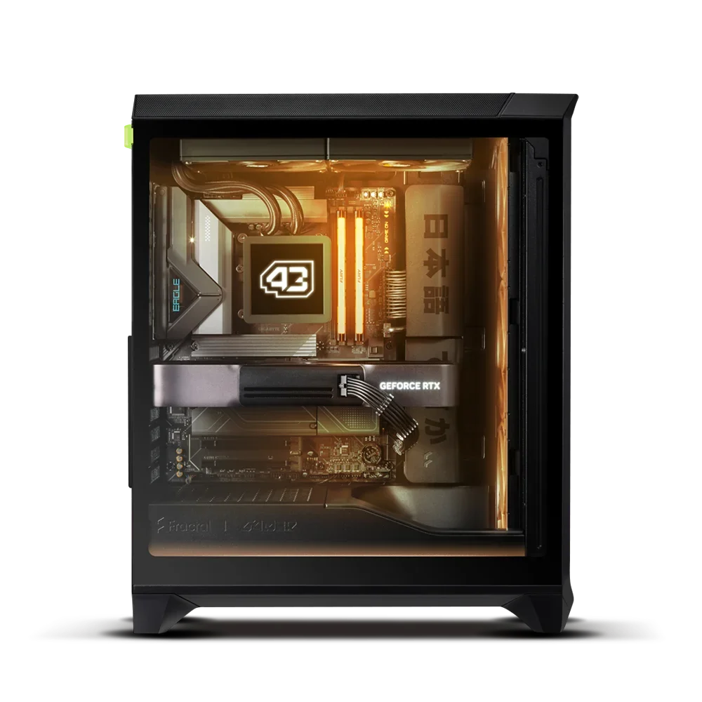 Inside a G4M3R PC with an NVIDIA GeForce RTX graphics card